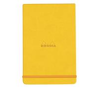 RHODIA 194369C - Jonquille Webnotepad Rigid Notebook - A6 - Lined - 192 Detachable Pages - Clairefontaine Ivory Paper 90 g/m - Bookmark, Elastic Closure - Faux Leather Cover - Rhodiarama