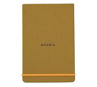 RHODIA 194370C - Hard Notebook Webnotepad Gold - A5 - Lined - 192 Detachable Pages - Clairefontaine Ivory Paper 90 g/m - Bookmark, Elastic Closure - Faux Leather Cover - Rhodiarama