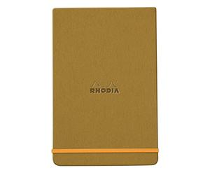RHODIA 194370C - Hard Notebook Webnotepad Gold - A5 - Lined - 192 Detachable Pages - Clairefontaine Ivory Paper 90 g/m - Bookmark, Elastic Closure - Faux Leather Cover - Rhodiarama
