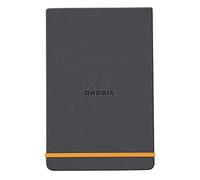 RHODIA 194373C - Titanium Webnotepad Hard Notebook - A5 - Lined - 192 Detachable Pages - Ivory Clairefontaine Paper 90 g/m - Bookmark, Elastic Closure - Faux Leather Cover - Rhodiarama