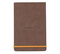 RHODIA 194376C - Hard Notebook Webnotepad Chocolate - A5 - Lined - 192 Detachable Pages - Ivory Clairefontaine Paper 90 g/m - Bookmark, Elastic Closure - Faux Leather Cover - Rhodiarama