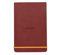 RHODIA 194381C - Hard Notebook Webnotepad Nacarat - A5 - Lined - 192 Detachable Pages - Ivory Clairefontaine Paper 90 g/m - Bookmark, Elastic Closure - Faux Leather Cover - Rhodiarama