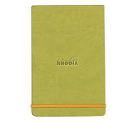 RHODIA 194384C - Hard Notebook Webnotepad Anis - A5 - Lined - 192 Detachable Pages - Clairefontaine Ivory Paper 90 g/m - Bookmark, Elastic Closure - Faux Leather Cover - Rhodiarama