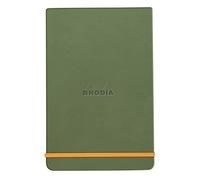 RHODIA 194385C - Sage Rigid Webnotepad Notebook - A5 - Lined - 192 Detachable Pages - Ivory Clairefontaine Paper 90 g/m - Bookmark, Elastic Closure - Faux Leather Cover - Rhodiarama