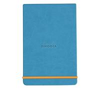 RHODIA 194389C - Rigid Notebook Webnotepad Turquoise - A5 - Lined - 192 Detachable Pages - Ivory Clairefontaine Paper 90 g/m - Bookmark, Elastic Closure - Faux Leather Cover - Rhodiarama