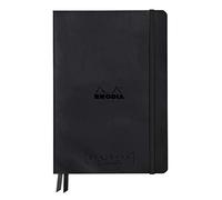 RHODIA 194440C - Goalbook Creation Black Rigid Notebook - A5 15.5x21x2 cm - Dotted Dot - 160 pages Clairefontaine Maya Smooth Black Paper 120 g/m - 2 Ribbons - Faux Leather Cover