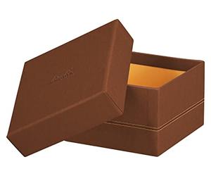 RHODIA 194554C - Set of 5 Copper Nesting Boxes - Orange Saddle Stitching - Faux Leather Exterior - Rhodiarama Home Office Collection - Office Organization & Designer Storage