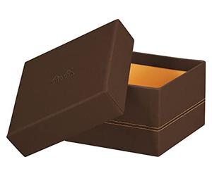 RHODIA 194555C - Set of 5 Bronze Nesting Boxes - Orange Saddle Stitching - Faux Leather Exterior - Rhodiarama Home Office Collection - Office Organization & Designer Storage