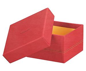 RHODIA 194559C - Set of 5 Coral Nesting Boxes - Orange Saddle Stitching - Faux Leather Exterior - Rhodiarama Home Office Collection - Office Organization & Designer Storage
