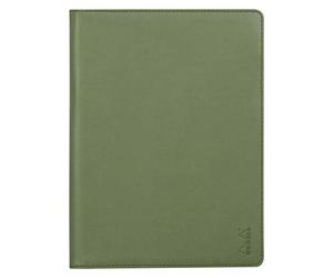RHODIA 216003C - Rhodiarama Clipboard and Document Holder Booklet N°16 Sage - for Notepads or A5 Format Notebooks (14.8 x 21 cm) - Premium Italian Faux Leather - Rhodiarama Collection