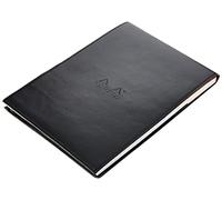 RHODIA 218169C - Case Clipboard + Stapled Notepad No. 16 Black - A5 - Lined - 80 Detachable Sheets - White Clairefontaine Paper 80 g/m - Pencil Holder - Faux Leather, 155 x 223 mm