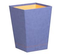 RHODIA 318828C - Saphir Waste Paper Bin - 24x24x32 cm - Orange Saddle Stitching - Faux Leather Exterior - Rhodiarama Home Office Collection - Office Organization & Designer Storage