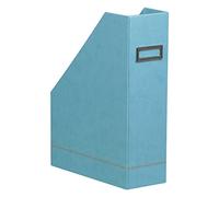 RHODIA 318837C - Turquoise Magazine Rack - 10x25x31 cm - Orange Saddle Stitching - Faux Leather Exterior - Rhodiarama Home Office Collection - Office Organization & Designer Storage