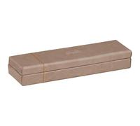 Rhodia 318874C - Taupe Pencil Box - 21x5.5x3 cm - Orange Sellier Stitching