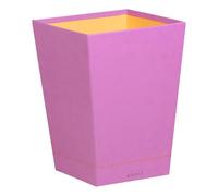 RHODIA 318921C - Lilac Waste Paper Bin - 24x24x32 cm - Orange Saddle Stitching - Faux Leather Exterior - Rhodiarama Home Office Collection - Office Organization & Designer Storage