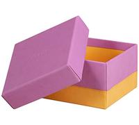 RHODIA 318981C - Set of 5 Lilac Nesting Boxes - Orange Saddle Stitching - Faux Leather Exterior - Rhodiarama Home Office Collection - Office Organization & Designer Storage