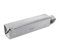 RHODIA 319011C - Pencil case Rhodiarama Silver - 23x5x5 cm - Flat opening for use as a pencil case - Faux leather - Storage for pens, pencils, markers, small supplies