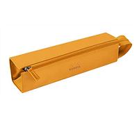RHODIA 319025C - Pencil case Rhodiarama Orange - 23x5x5 cm - Flat opening for use as a pencil case - Faux leather - Storage for pens, pencils, markers, small supplies