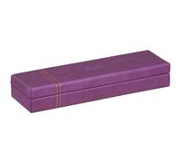 RHODIA 319780C - Purple Pencil Case - 21x5.5x3 cm - Orange Saddle Stitching - Faux Leather Exterior - Rhodiarama Home Office Collection - Office Organization & Designer Storage