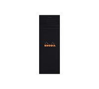 RHODIA 82009C - Stapled Notepad N°8 Shopping Black - 7.4x21 cm - Small Tiles - 80 Detachable Sheets - 80G Clairefontaine Paper - Soft and Resistant Coated Card Cover - Basics