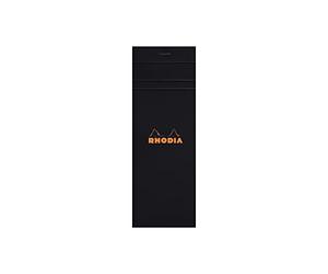 RHODIA 82009C - Stapled Notepad N°8 Shopping Black - 7.4x21 cm - Small Tiles - 80 Detachable Sheets - 80G Clairefontaine Paper - Soft and Resistant Coated Card Cover - Basics