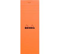 RHODIA 8200C - Stapled Notepad N°8 Shopping Orange - 7.4x21 cm - Small Squares - 80 Detachable Sheets - 80G Clairefontaine Paper - Soft and Resistant Coated Card Cover - Basics