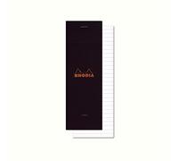RHODIA 86009C - Stapled Notepad N°8 Shopping Black - 7.4x21 cm - Lined - 80 Detachable Sheets - 80G Clairefontaine Paper - Soft, Resistant and Waterproof Coated Card Cover - Basics