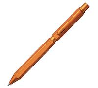 RHODIA 9340C - 3 in 1 scRipt Multipen 2 Ballpoint Pens 0.5 mm Black & Red + 1 Graphite Mechanical Pencil 0.5 mm - Hexagonal Body in Orange Brushed Aluminium - Refillable - Eraser Under the Push Button