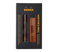 Rhodia 9358C scRipt case & refills - Hexagonal body in black brushed aluminium for 0.5 mm standard graphite leads - Refillable - scRipt Collection
