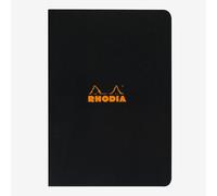 RHODIA 119169C - Black Piqué Notebook - A4 - Lined - 96 pages - White Clairefontaine paper 80 g/m - Soft, resistant and waterproof coated card cover - Classic