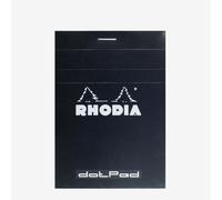 RHODIA 12559C - Stapled Notepad Dot pad N°12 Black - 8.5x12 cm - Dot Dotted - 80 Detachable Sheets - 80G White Clairefontaine Paper - Soft and Resistant Coated Card Cover - Basics
