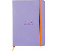 Rhodia Notebook 117409C A5 Ruled Glued Side Bound Faux Leather Soft Cover Iris 160 Pages 80 Sheets