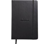 Rhodia Notebook 118609C A5 Ruled Casebound Side Bound Faux Leather Soft Cover Black 96 Pages 48 Sheets
