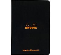 Rhodia Notebook 119186C A5 Dotted Stapled Side Bound Laminated Cardboard Soft Cover Black 96 Pages 48 Sheets