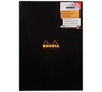 Rhodia Notebook 119230C A4 Ruled Casebound Cardboard Hardback Black 192 Pages 96 Sheets