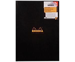 Rhodia Notebook 119230C A4 Ruled Casebound Cardboard Hardback Black 192 Pages 96 Sheets