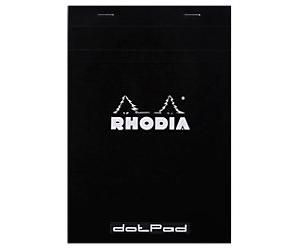 Rhodia Notepad 16559C A5 Dotted Stapled Top Bound Cardboard Soft Cover Black Perforated 160 Pages