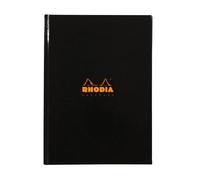 Rhodia - Ref 119231C - Hardback Casebound Business Book (192 Pages) - A5 Size, Lined Rulings, 90gsm Vellum Paper, Year Planner on the Inside Front Cover - Black Cover