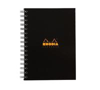 Rhodia Notebook 119233C A5 Ruled Spiral Bound Cardboard Hardback Black Perforated 160 Pages 80 Sheets