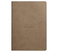 RHODIA 116404C - Soft Taupe Textile Stitch Notebook - A5 - Lined - 64 pages - Ivory Clairefontaine Paper 90 g/m - Faux Leather Cover - Rhodiarama Collection