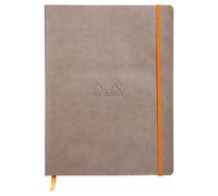 RHODIA 117504C - Taupe Soft Notebook - 19x25 cm - Lined - 160 pages - Clairefontaine Ivory Paper 90 g/m - Bookmark, Elastic Closure - Faux Leather Cover - Rhodiarama Collection