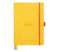 RHODIA 117585C - Soft Notebook Bullet Journal Goalbook Daffodil - A5 - Dotted Dot - 240 pages - Clairefontaine White Paper 90g - 2 Ribbons, Elastic Closure - Faux Leather Cover