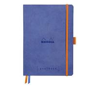 RHODIA 117577C - Soft Notebook Bullet Journal Goalbook Sapphire - A5 - Dotted Dot - 240 pages - Clairefontaine White Paper 90g - 2 Ribbons, Elastic Closure - Faux Leather Cover