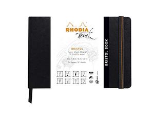 RHODIA TOUCH 116114C - Bristol Book A5 Soft Notebook - 64 pages - Clairefontaine Bristol Plain White Paper 205 g/m - for Precise Drawing with Pencil, Felt Pen, Liner, Pen