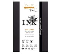 RHODIA TOUCH 116122C - Calligrapher Pad A5+ - 50 Sheets - Clairefontaine Imitation Japan Natural Plain Ivory Paper 130 g/m - for Drawing and Calligraphy, Suitable for India Ink