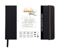 RHODIA TOUCH 116124C - Calligrapher Book A5 Rigid Notebook - 64 pages - Plain Ivory Faux Japan Plain Clairefontaine Paper 250 g/m - for India Ink Drawing and Wet Works