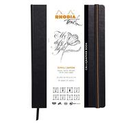 RHODIA TOUCH 116125C - Calligrapher Book A4 Rigid Notebook - 64 pages - Plain Ivory Faux Japan Plain Clairefontaine Paper 250 g/m - for India Ink Drawing and Wet Works