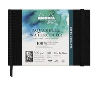 Rhodia 116137C - Rhodia Touch Watercolor Book, 300g fine grain 100% cotton paper - A5 landscape, 40 pages sewn, stiff edged brochure
