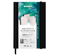 RHODIA TOUCH 116153C - Watercolour notebook 100% cotton - double accordion - 300 gsm - A5 portrait - 32 pages - elastic closure - Watercolour Book hardback