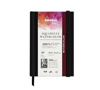 RHODIA TOUCH 116157C - Watercolour notebook 100% cotton - satin finish - 300 gsm - A6 portrait - 40 non-microperforated pages - Watercolour Book hardcover